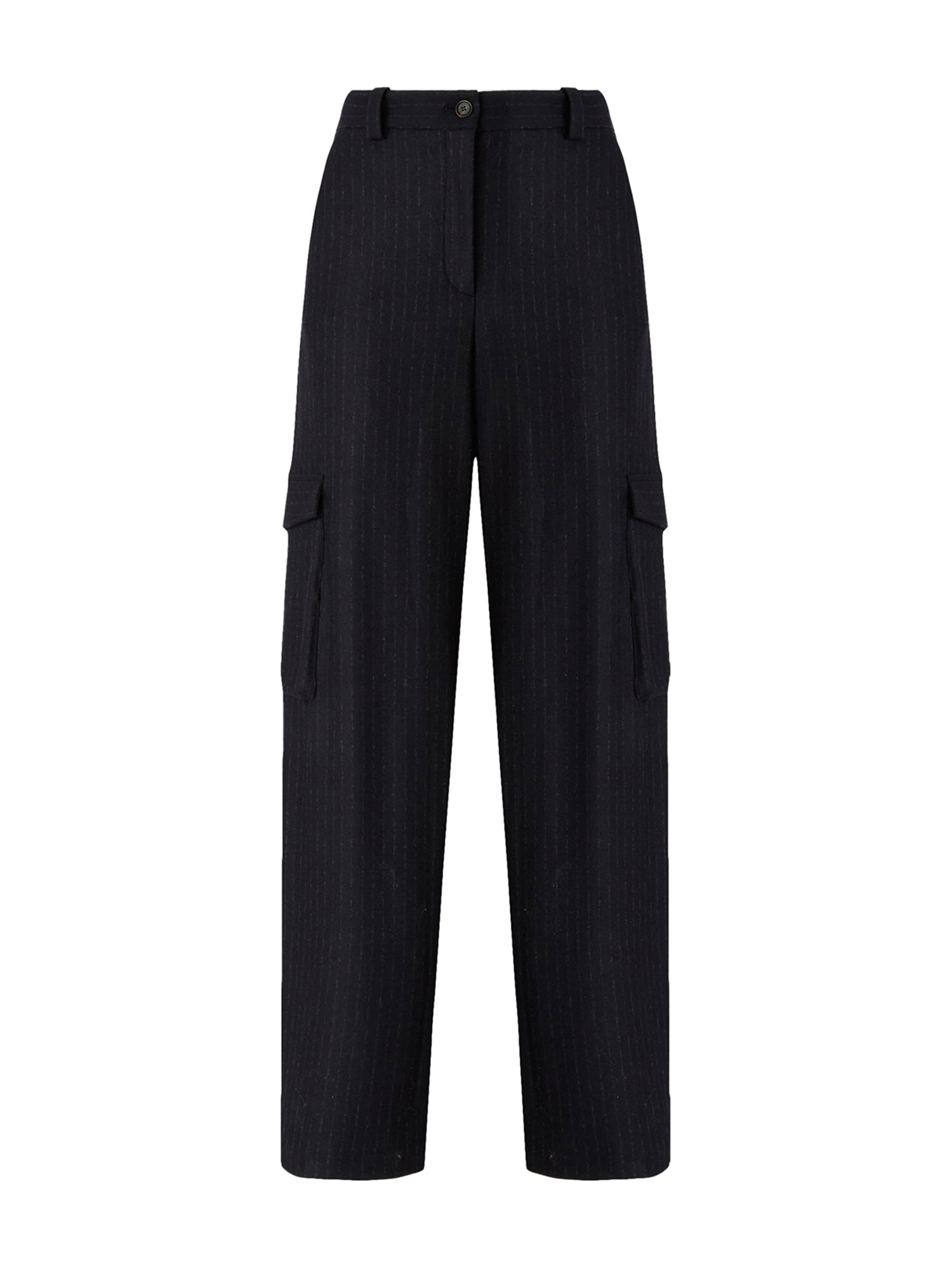 Pantaloni gessati con tasche cargo 107708 A3MCEI1 PINKO 