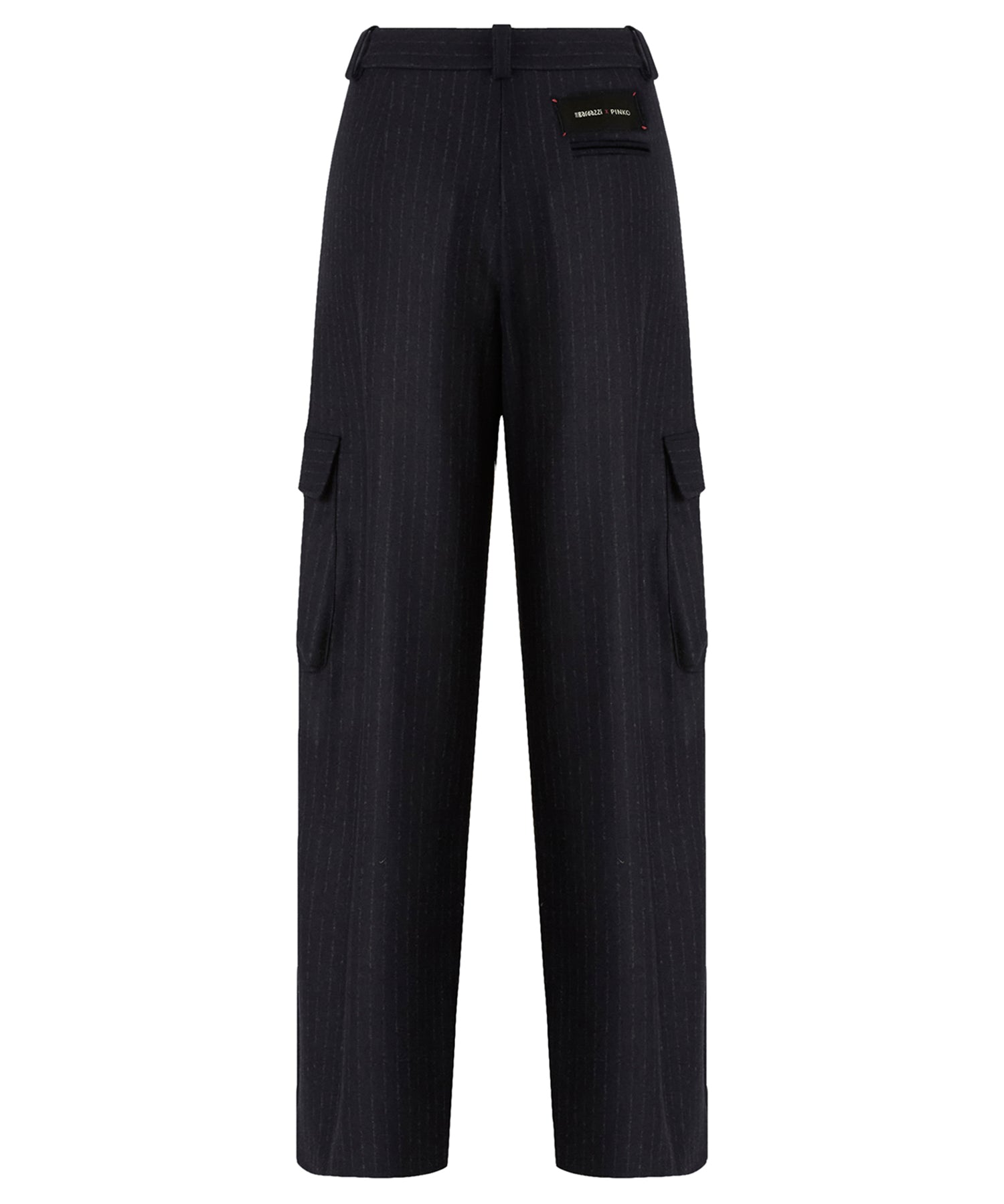 Pantaloni gessati con tasche cargo 107708 A3MCEI1 PINKO 