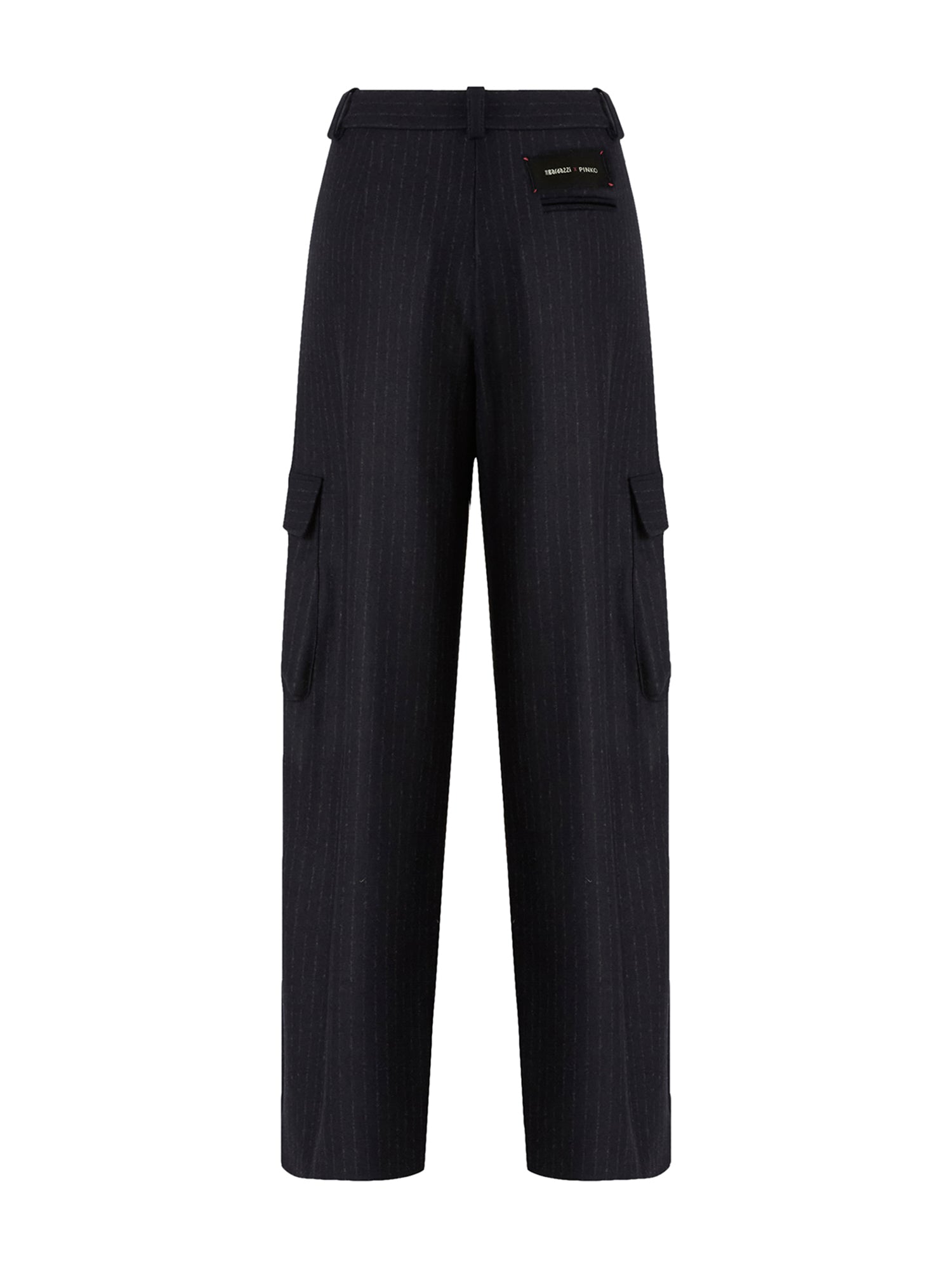 Pantaloni gessati con tasche cargo 107708 A3MCEI1 PINKO 