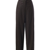 Pantaloni straight effetto pelle nabuk 107710 A3MDM04 PINKO 