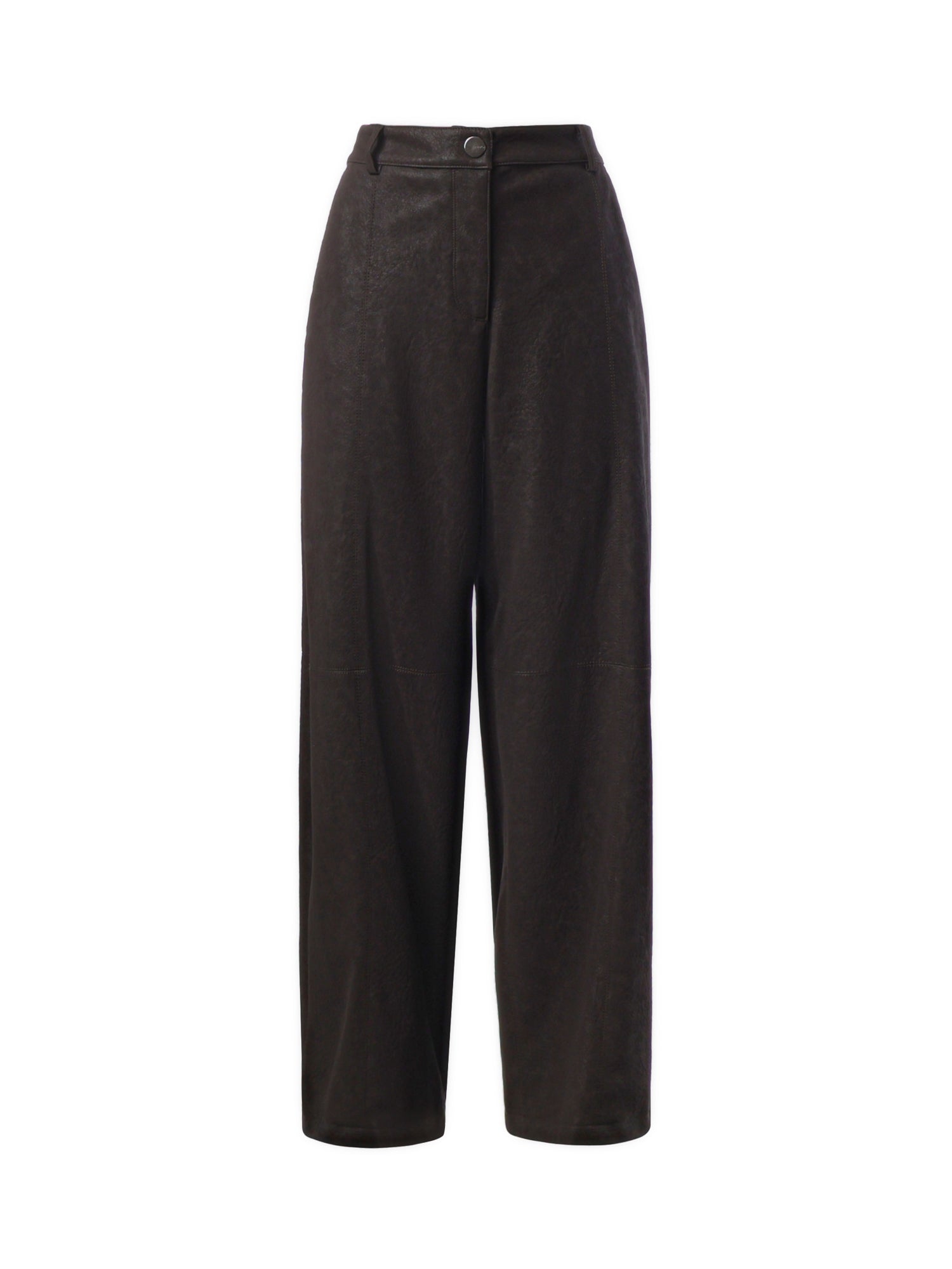 Pantaloni straight effetto pelle nabuk 107710 A3MDM04 PINKO 