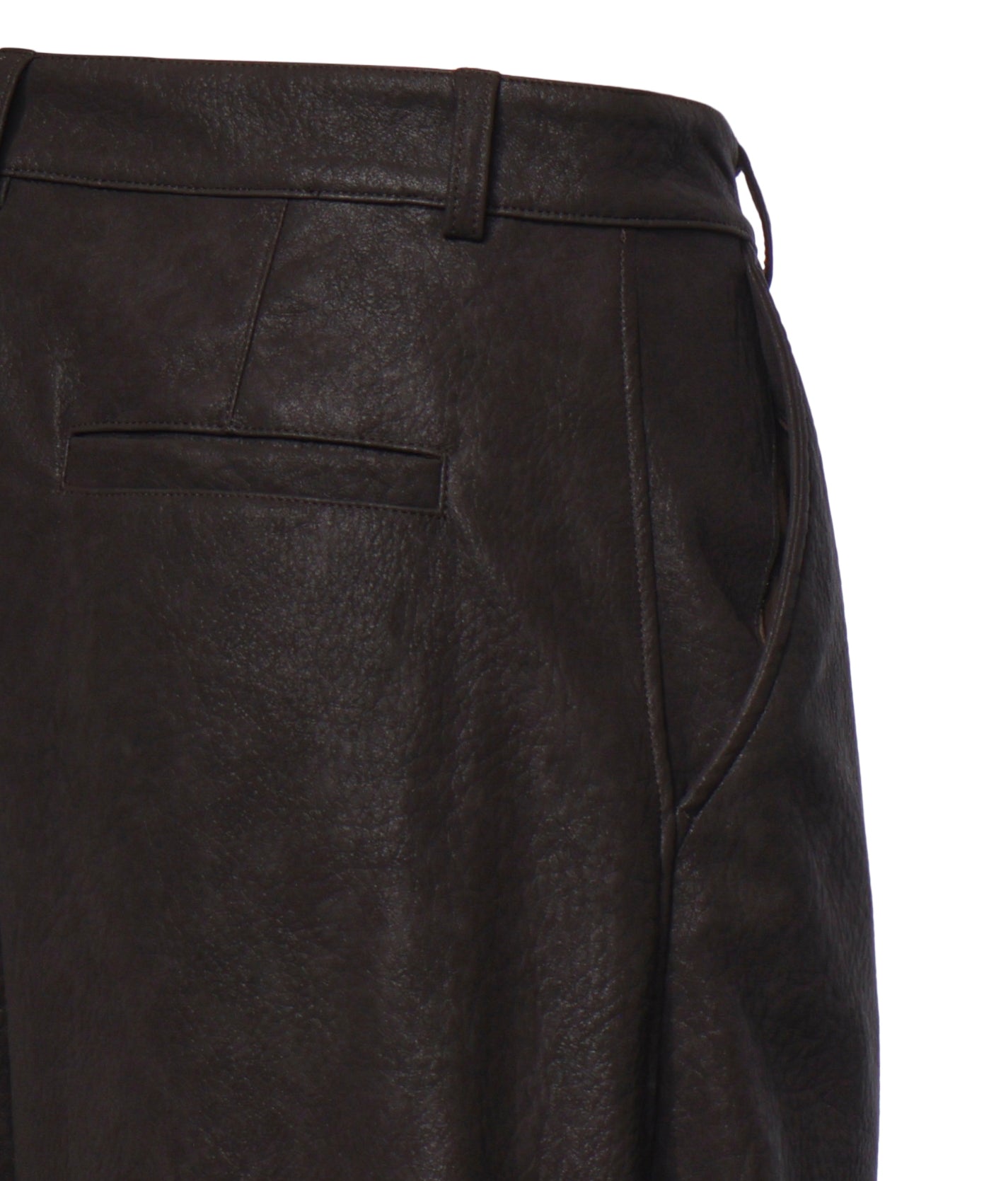 Pantaloni straight effetto pelle nabuk 107710 A3MDM04 PINKO 