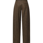 Pantaloni straight effetto pelle nabuk 107710 A3MDX51 PINKO 