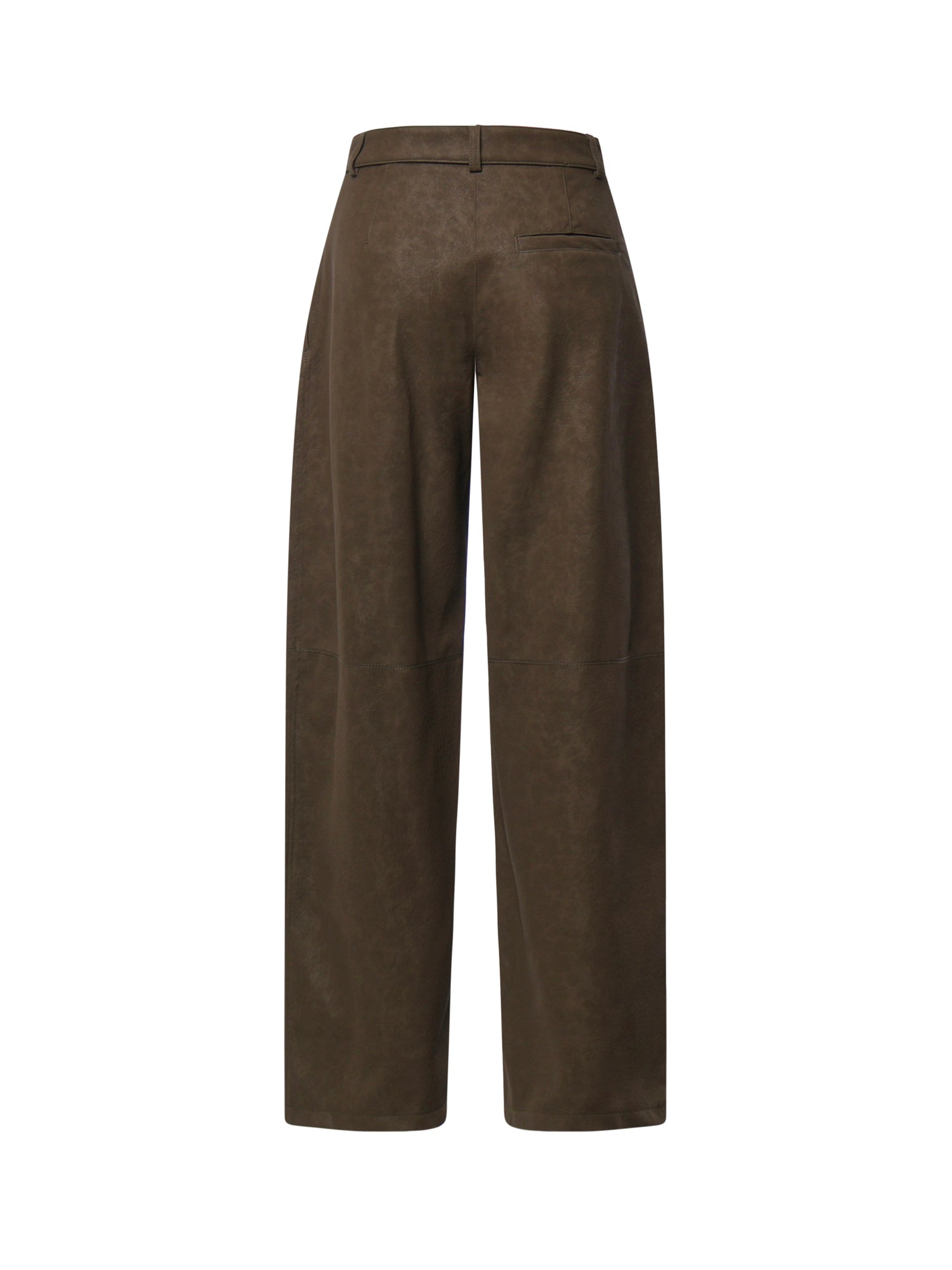 Pantaloni straight effetto pelle nabuk 107710 A3MDX51 PINKO 