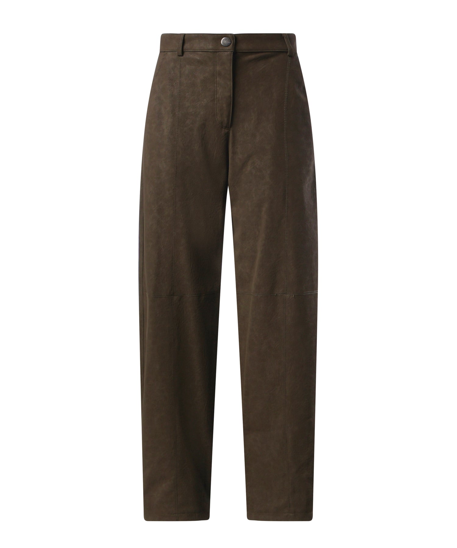 Pantaloni straight effetto pelle nabuk 107710 A3MDX51 PINKO 