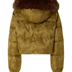 Piumino cropped in raso tecnico camouflage 107725 A3LZV59 PINKO 
