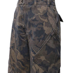 Pantaloni in cotone con motivo camouflage floreale 107766 A3NZSD3 PINKO 