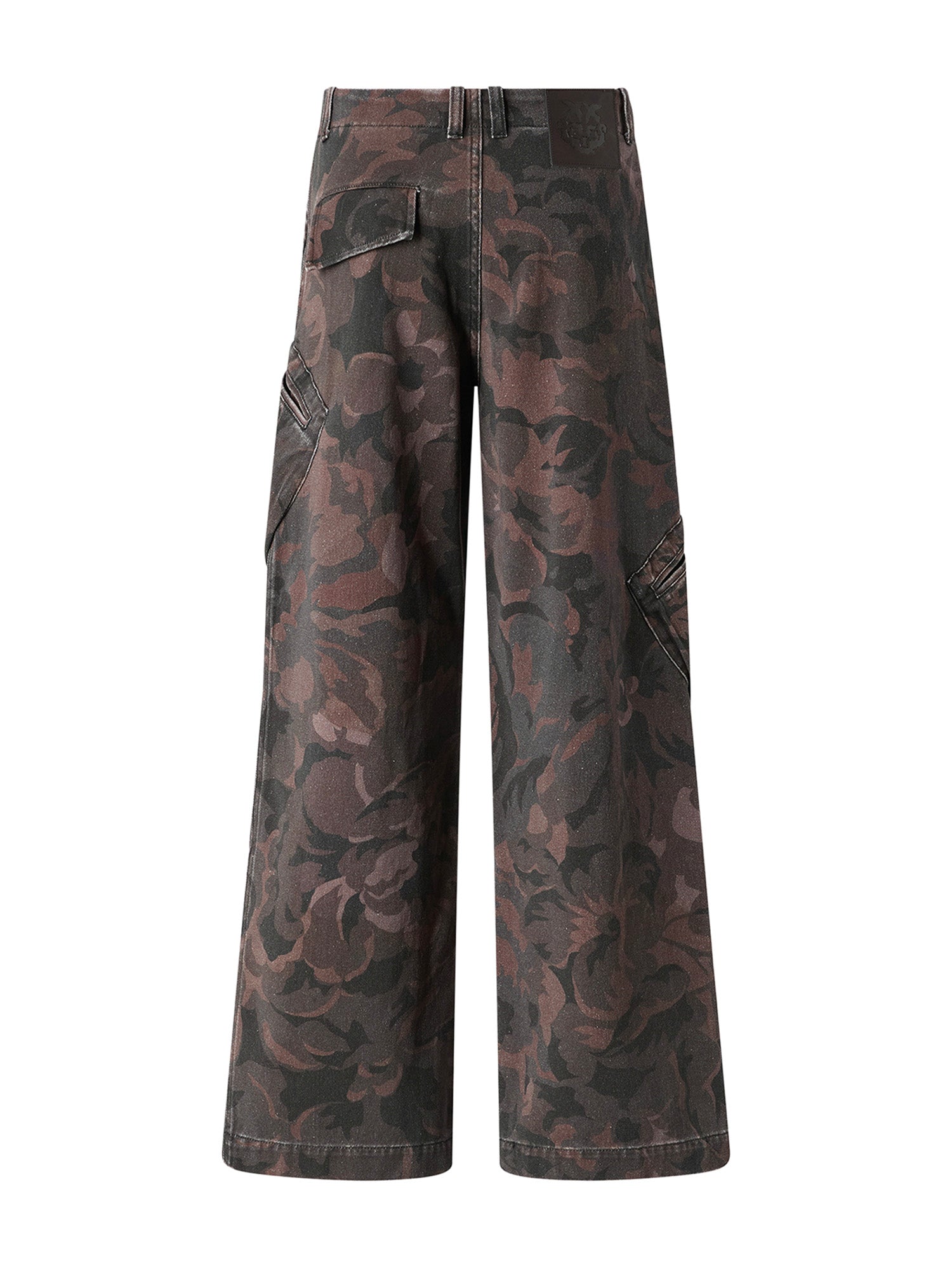 Pantaloni in cotone con motivo camouflage floreale 107766 A3NZSD3 PINKO 