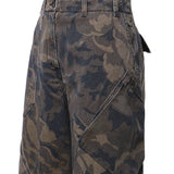 Pantaloni in cotone con motivo camouflage floreale 107766 A3NZSD3 PINKO 