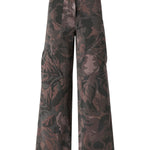 Pantaloni in cotone con motivo camouflage floreale 107766 A3NZSD3 PINKO 