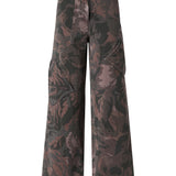 Pantaloni in cotone con motivo camouflage floreale 107766 A3NZSD3 PINKO 