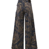 Pantaloni in cotone con motivo camouflage floreale 107766 A3NZSD3 PINKO 