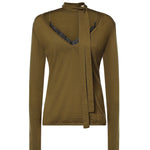 Maglia in lana con pizzo e fusciacca 107775 A3O1V63 PINKO 