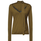 Maglia in lana con pizzo e fusciacca 107775 A3O1V63 PINKO 