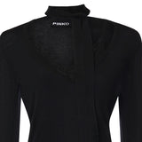 Maglia in lana con pizzo e fusciacca 107775 A3O1Z99 PINKO 