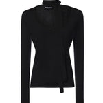 Maglia in lana con pizzo e fusciacca 107775 A3O1Z99 PINKO 