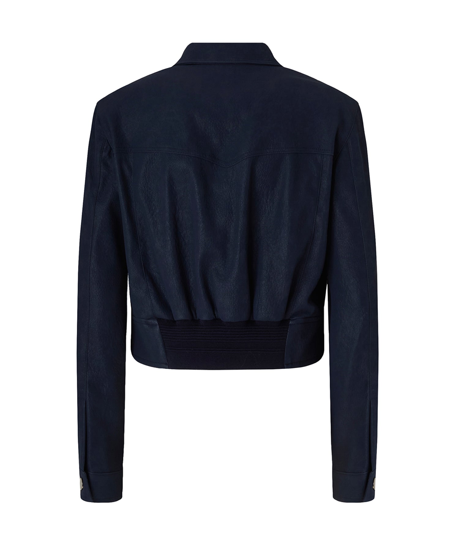 Giubbino cropped effetto pelle nabuk 107807 A3MDG56 PINKO 