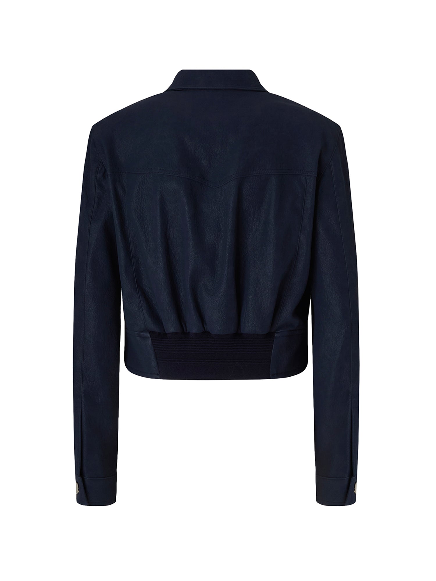 Giubbino cropped effetto pelle nabuk 107807 A3MDG56 PINKO 