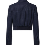 Giubbino cropped effetto pelle nabuk 107807 A3MDG56 PINKO 