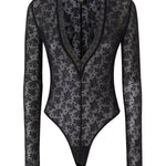 Body in pizzo stretch floreale 107814 A3OJZ99 PINKO 