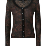 Cardigan con stampa camouflage floreale 107816 A3MTSD3 PINKO 