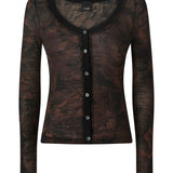 Cardigan con stampa camouflage floreale 107816 A3MTSD3 PINKO 