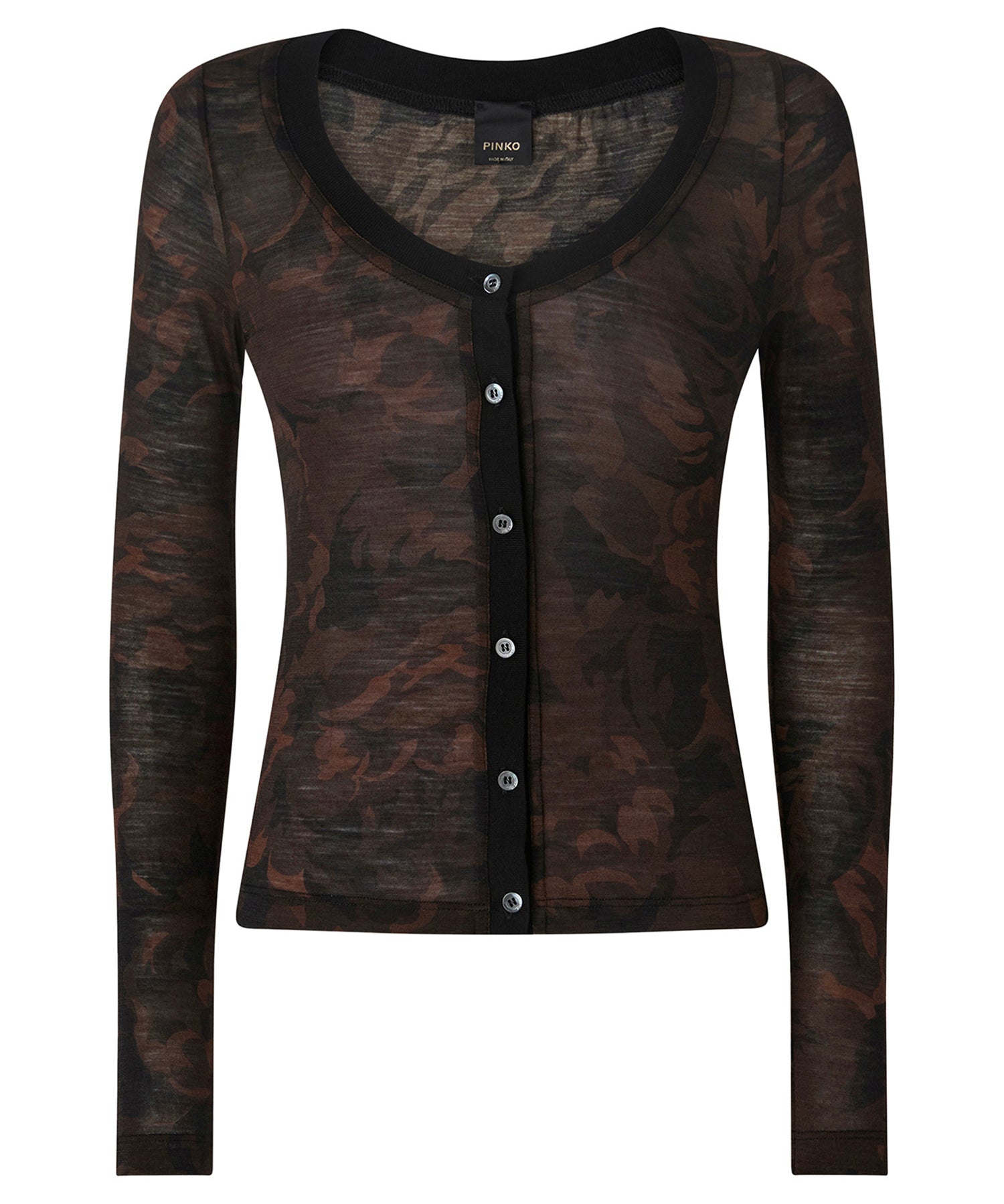 Cardigan con stampa camouflage floreale 107816 A3MTSD3 PINKO 