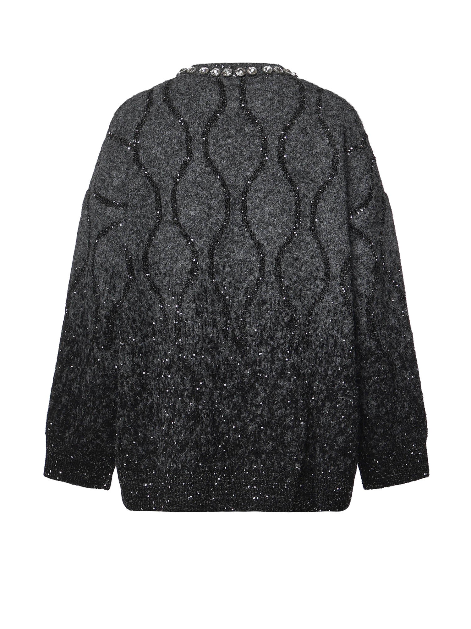Maglione con collo gioiello e micro paillettes 107855 A3OZIZK PINKO 