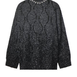 Maglione con collo gioiello e micro paillettes 107855 A3OZIZK PINKO 