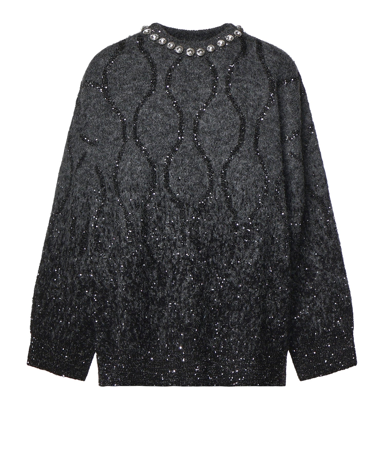 Maglione con collo gioiello e micro paillettes 107855 A3OZIZK PINKO 