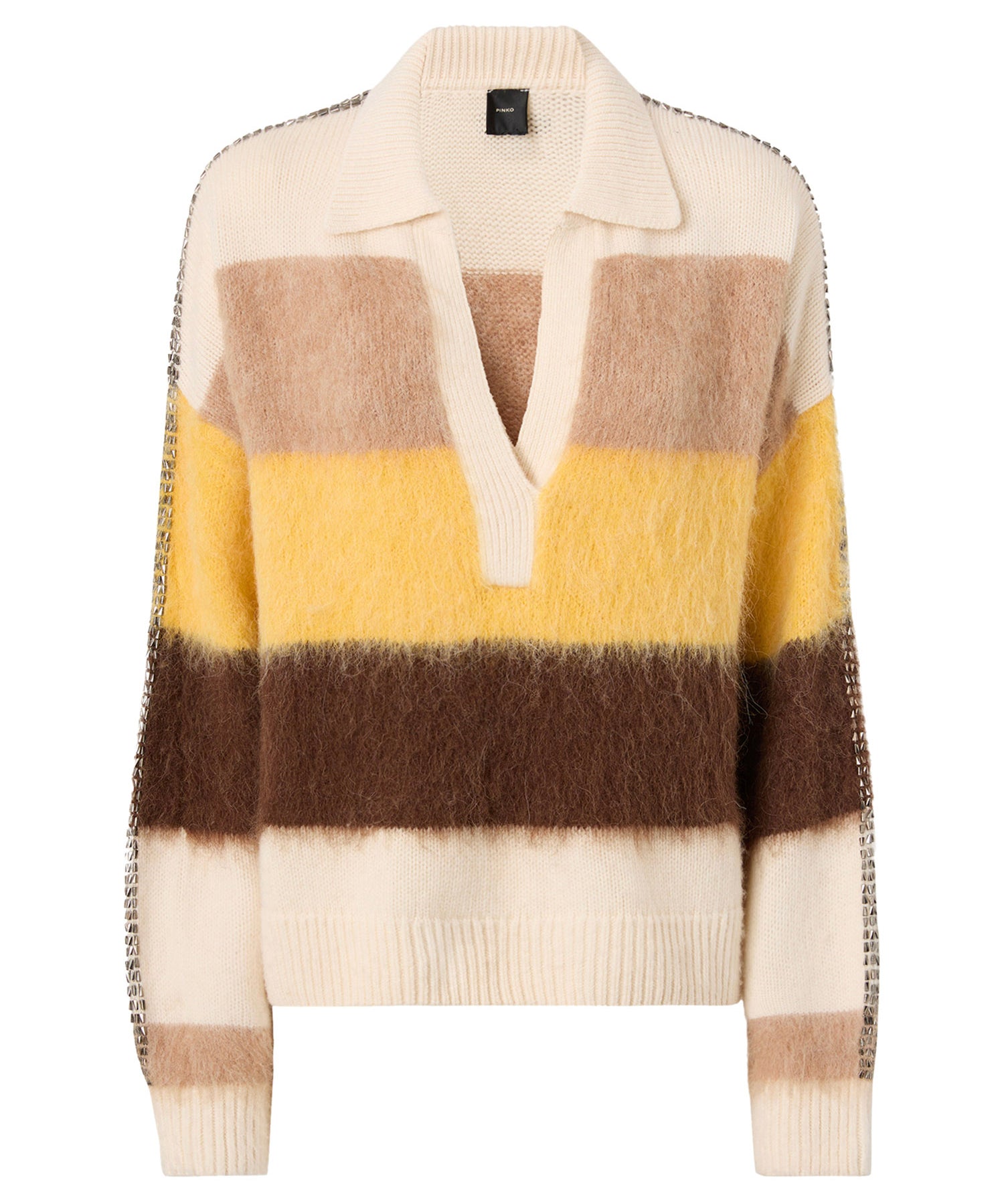 Maglia in misto alpaca a righe 107860 A3P0ZLF PINKO 