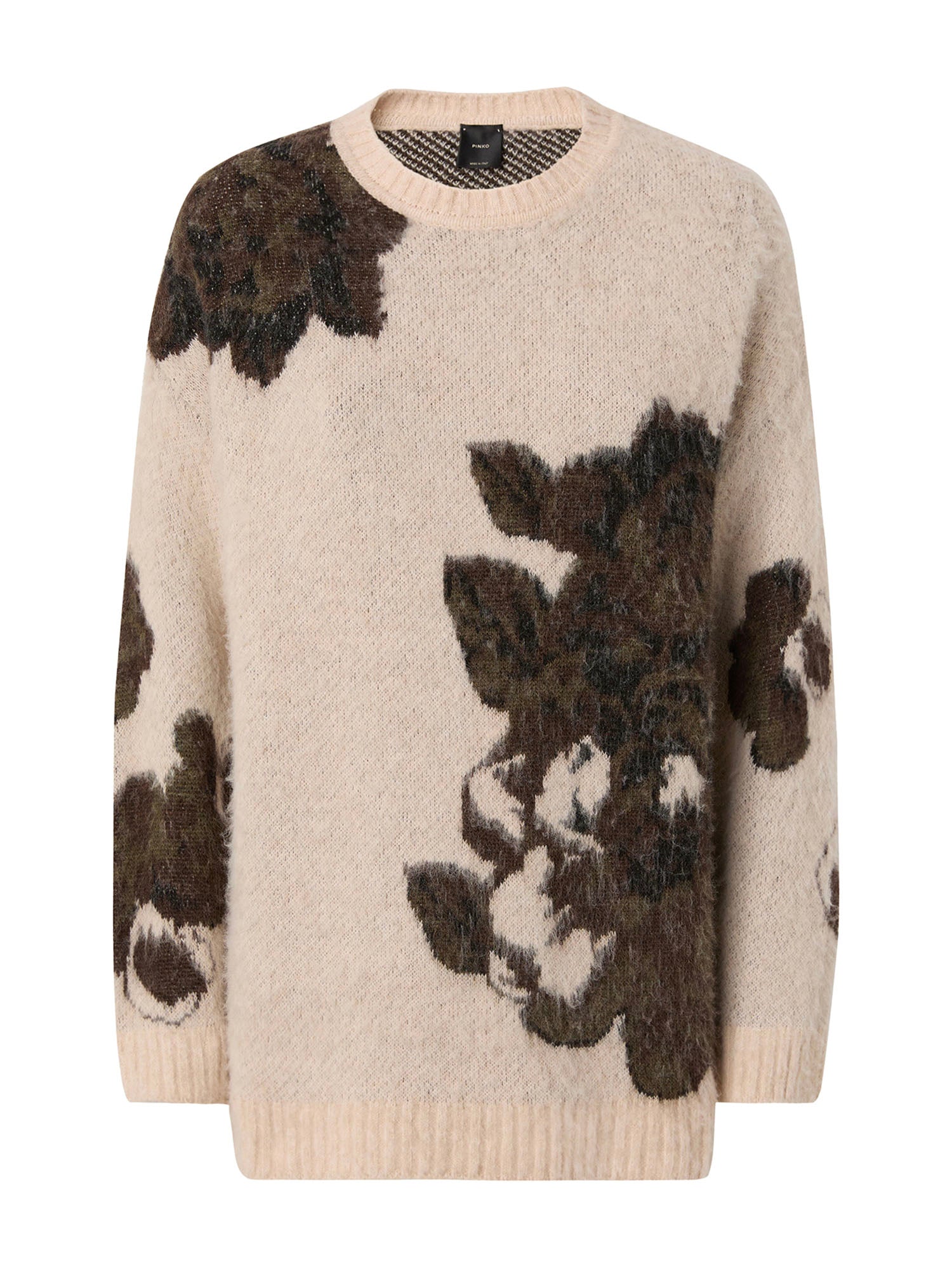 Maglione in misto lana e alpaca con motivo floreale 107861 A3P2SD3 PINKO 