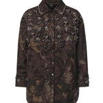 Overshirt Barengo con applicazioni gioiello 107916 A3LYSD3 PINKO 