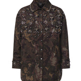 Overshirt Barengo con applicazioni gioiello 107916 A3LYSD3 PINKO 