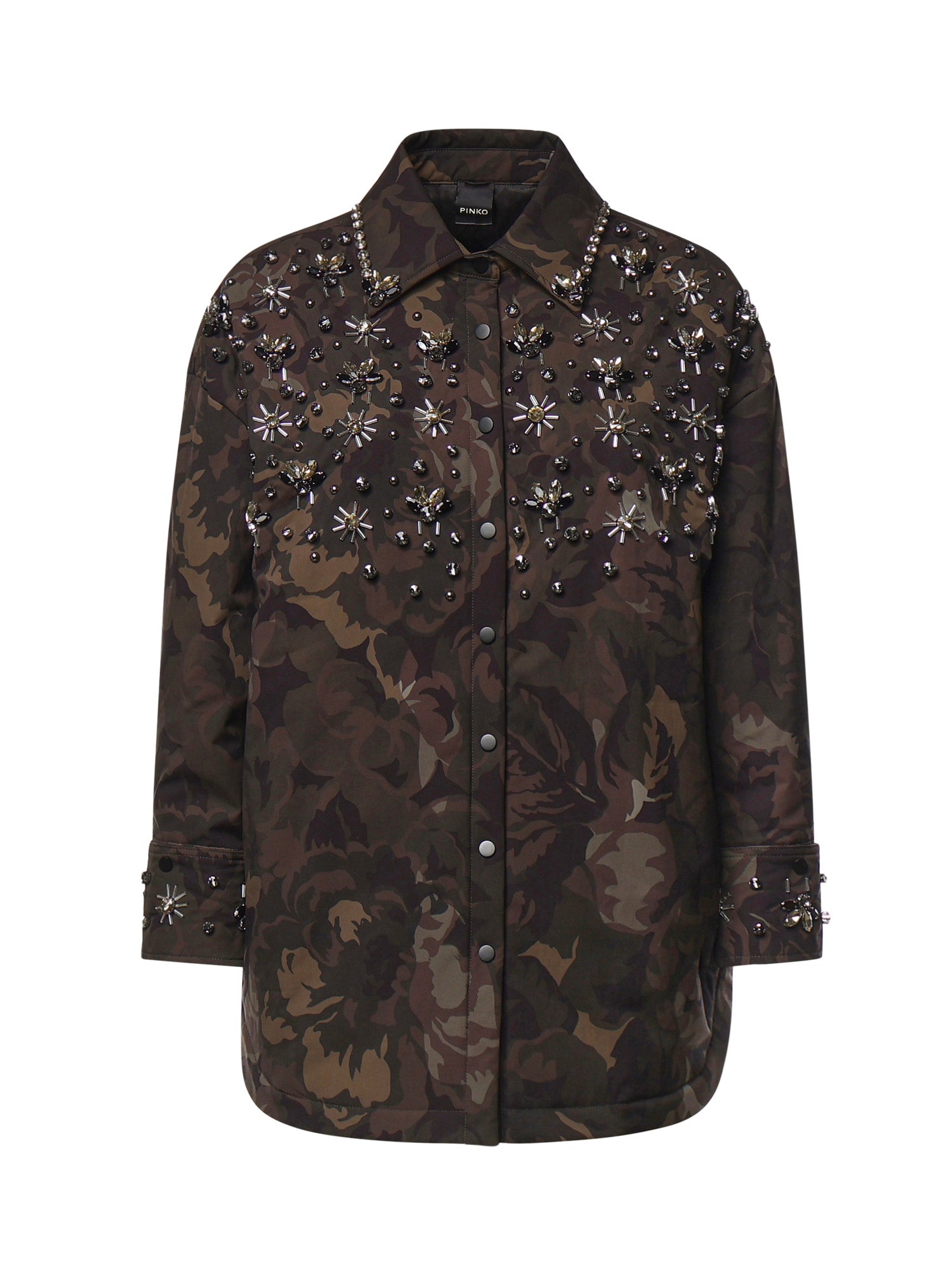 Overshirt Barengo con applicazioni gioiello 107916 A3LYSD3 PINKO 
