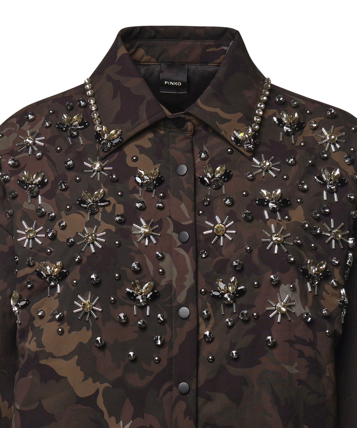 Overshirt Barengo con applicazioni gioiello 107916 A3LYSD3 PINKO 