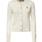 Cardigan in misto lana a trecce con logo 211972104 002 POLO RALPH LAUREN 