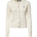 Cardigan in misto lana a trecce con logo 211972104 002 POLO RALPH LAUREN 