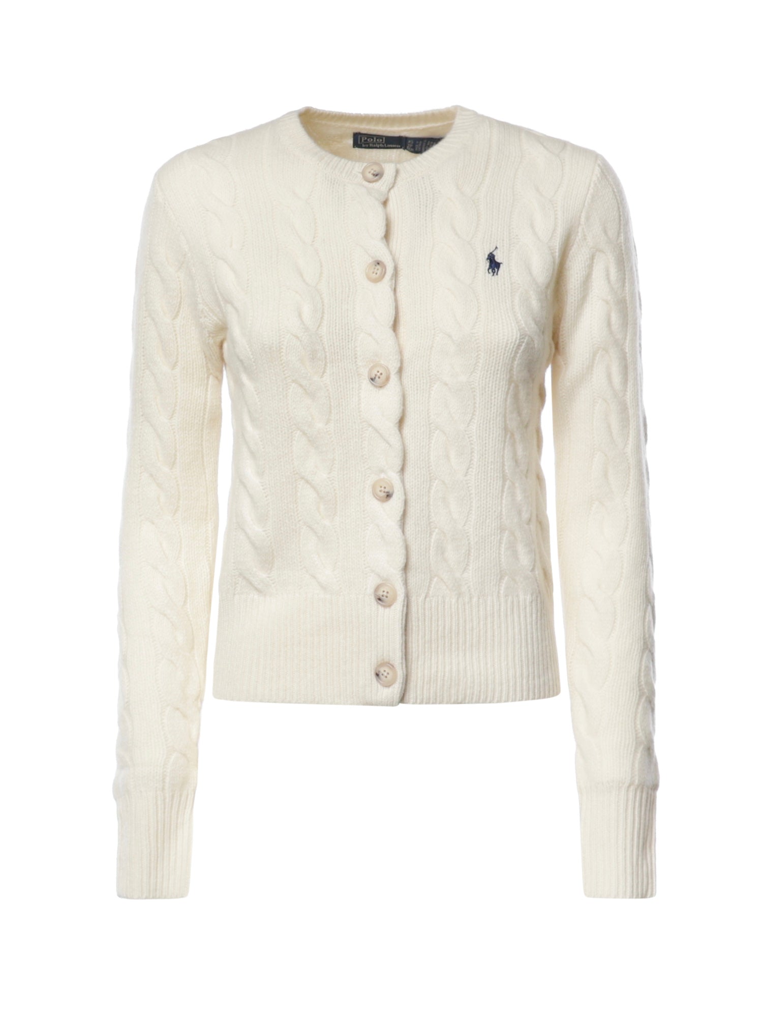 Cardigan in misto lana a trecce con logo 211972104 002 POLO RALPH LAUREN 