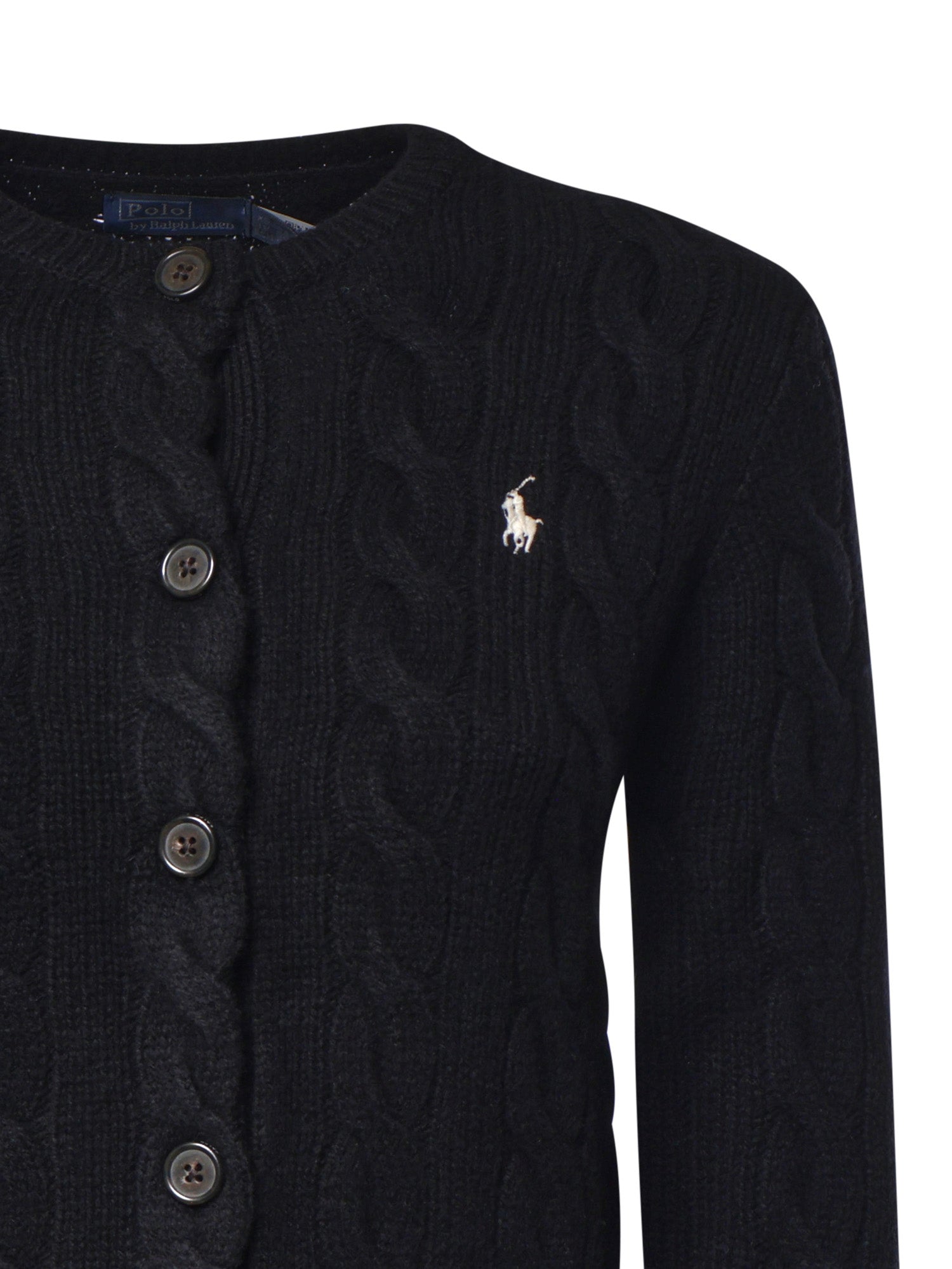 Cardigan in misto lana a trecce con logo 211972104 005 POLO RALPH LAUREN 