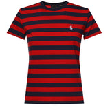 T-shirt in cotone a righe con logo 211B17779 001 POLO RALPH LAUREN 