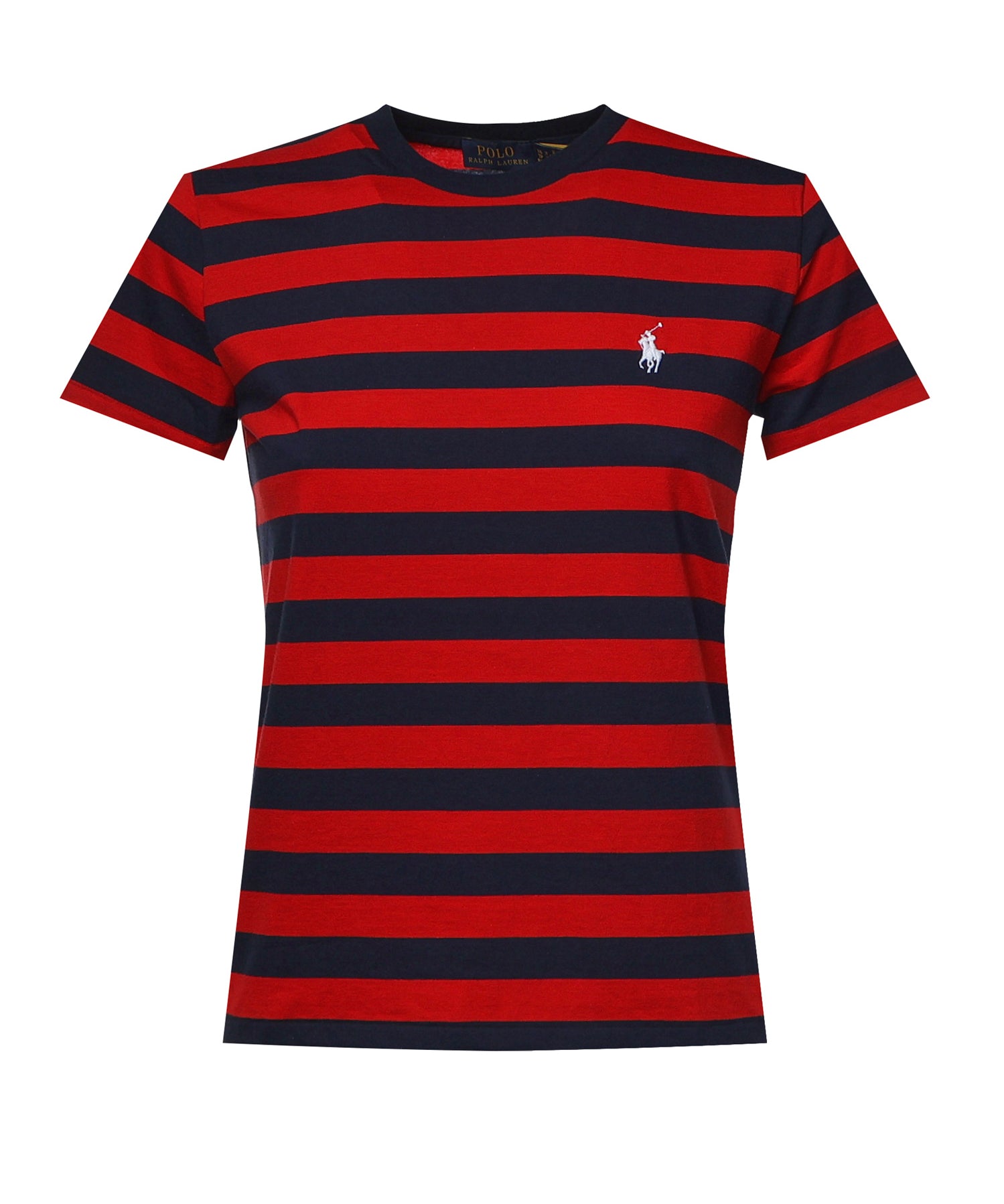 T-shirt in cotone a righe con logo 211B17779 001 POLO RALPH LAUREN 