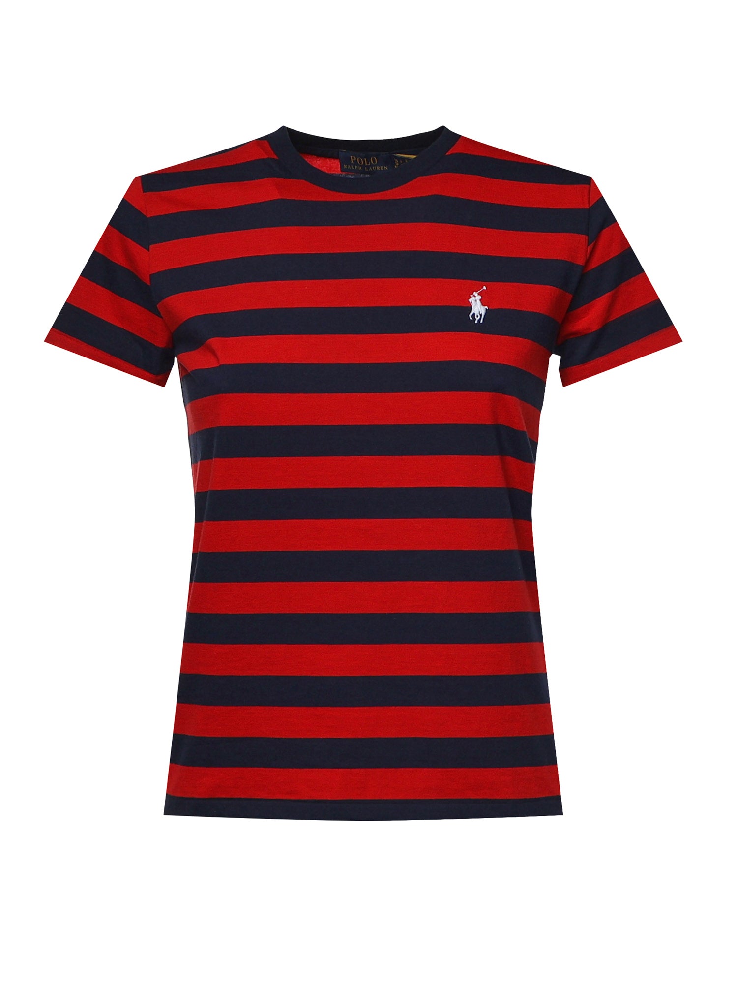 T-shirt in cotone a righe con logo 211B17779 001 POLO RALPH LAUREN 