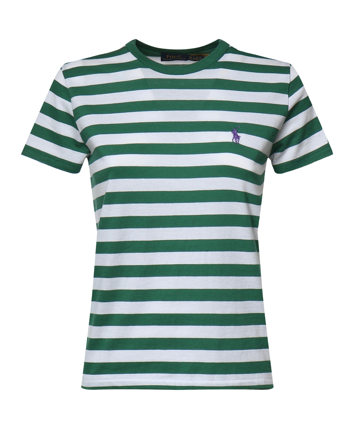 T-shirt in cotone a righe con logo 211B17779 002 POLO RALPH LAUREN 