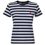 T-shirt in cotone a righe con logo 211B17779 003 POLO RALPH LAUREN 