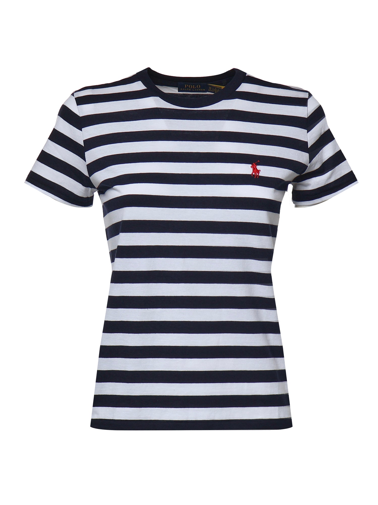 T-shirt in cotone a righe con logo 211B17779 003 POLO RALPH LAUREN 