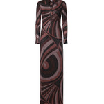 Abito lungo in jersey lurex stampa Iride 6UJI65 6U867011 PUCCI 