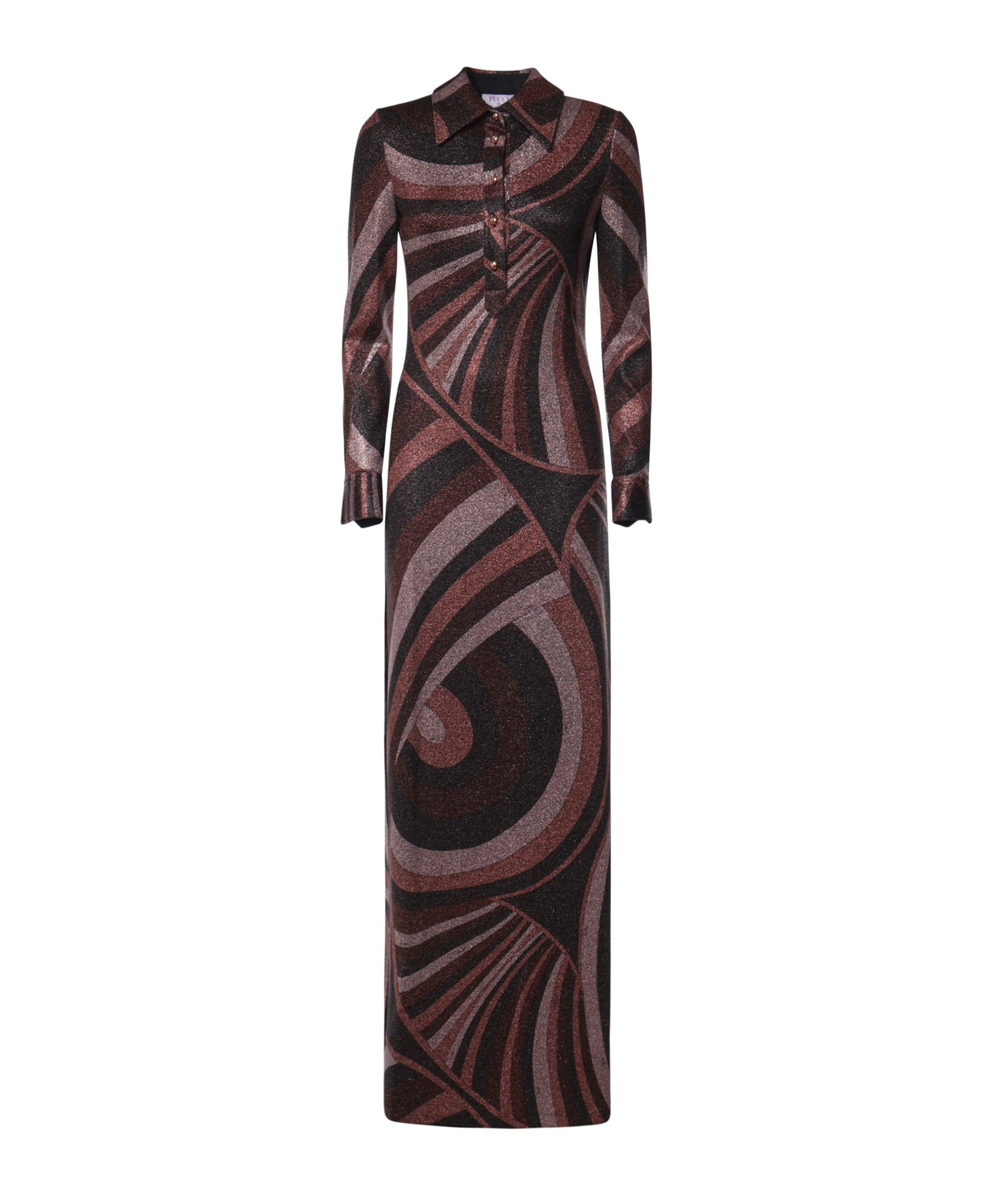 Abito lungo in jersey lurex stampa Iride 6UJI65 6U867011 PUCCI 