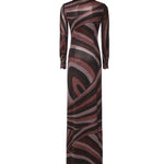 Abito lungo in jersey lurex stampa Iride 6UJI65 6U867011 PUCCI 