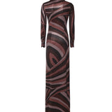 Abito lungo in jersey lurex stampa Iride 6UJI65 6U867011 PUCCI 